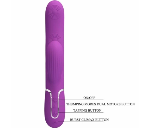Pretty Love Perlita BW-500015-3A Silicone 3-in-1 Intimate Machine Purple