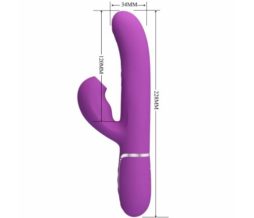 Pretty Love Perlita BW-500015-3A Silicone 3-in-1 Intimate Machine Purple