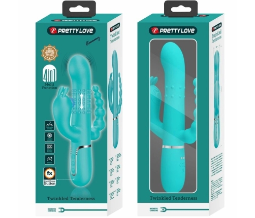 Pretty Love Cammy 4-in-1 Silicone Intimate Device Blue Multi-Function