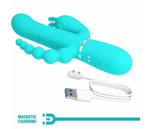 Pretty Love Cammy 4-in-1 Silicone Intimate Device Blue Multi-Function