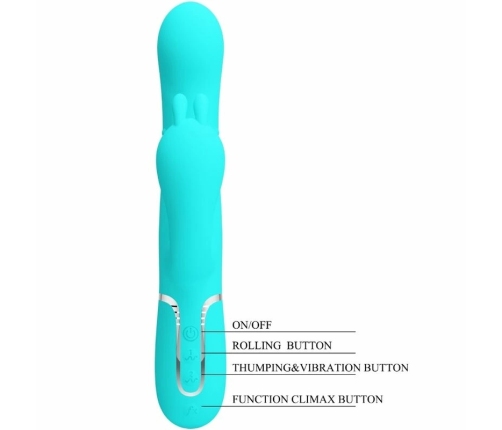 Pretty Love Cammy 4-in-1 Silicone Intimate Device Blue Multi-Function