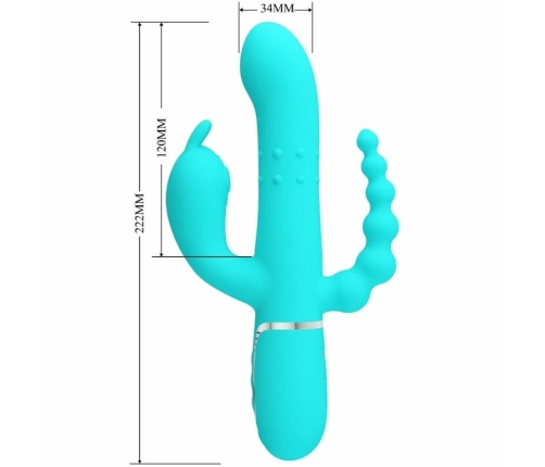 Pretty Love Cammy 4-in-1 Silicone Intimate Device Blue Multi-Function