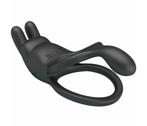 Pretty Love Seth Black Dual Vibrating Ring with Rabbit Attachment 7 Modes