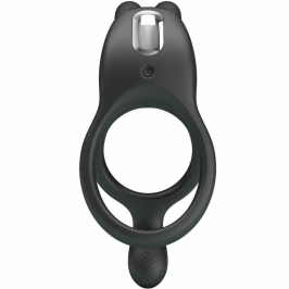 Pretty Love Seth Black Dual Vibrating Ring with Rabbit Attachment 7 Modes