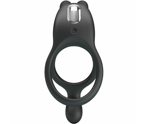 Pretty Love Seth Black Dual Vibrating Ring with Rabbit Attachment 7 Modes