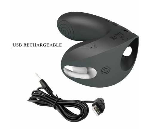 Pretty Love Camelia Black Rechargeable Silicone Finger Device 7 Modes