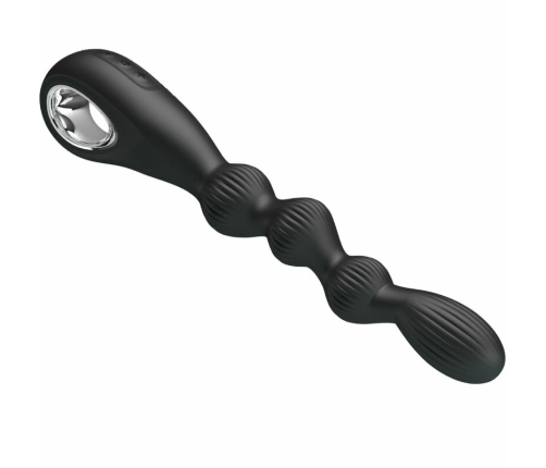 Pretty Love Federer Anal Vibrator 12 Modes Black Silicone USB Rechargeable