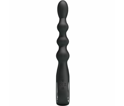 Pretty Love Federer Anal Vibrator 12 Modes Black Silicone USB Rechargeable