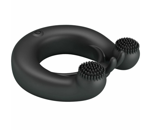 Pretty Love Dahlia Silicone Vibrating Ring 12 Modes Black USB Rechargeable