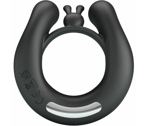 Pretty Love Dahlia Silicone Vibrating Ring 12 Modes Black USB Rechargeable