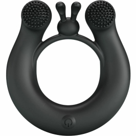 Pretty Love Dahlia Silicone Vibrating Ring 12 Modes Black USB Rechargeable
