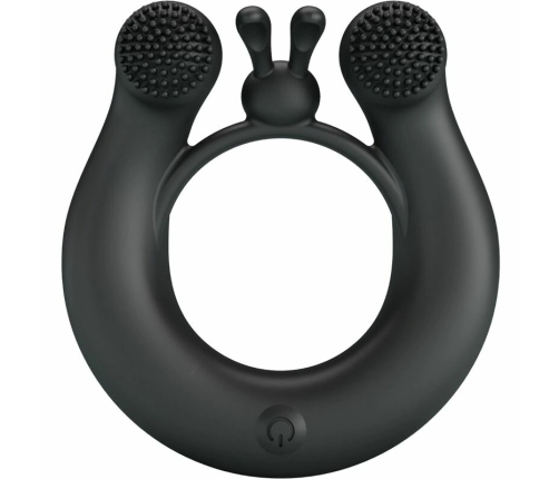 Pretty Love Dahlia Silicone Vibrating Ring 12 Modes Black USB Rechargeable