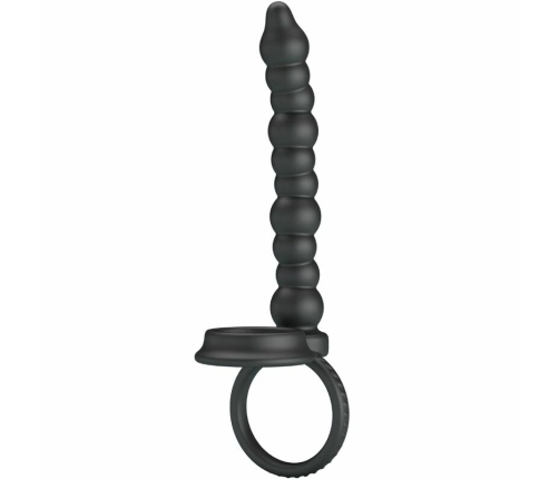 Pretty Love Dillion Dual-Motor Silicone Ring Black, 12 Modes, USB
