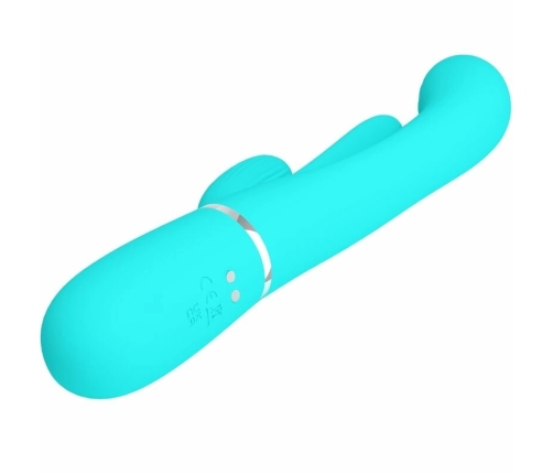 Pretty Love Shania Triple Stimulation Vibrator Blue Silicone