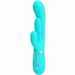 Pretty Love Shania Triple Stimulation Vibrator Blue Silicone