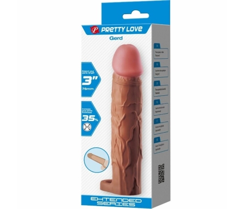 Pretty Love Gerd Extension Sleeve 7.6cm TPR Mulatto Anatomical Model