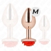 KINK Pink Gold Stainless Plug with Red Rose Accent, Medium Size