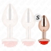 Kink Rose Gold Intimate Plug S with Red Rose Accent, Stainless Steel 7.8cm