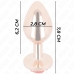 Kink Rose Gold Intimate Plug S with Red Rose Accent, Stainless Steel 7.8cm