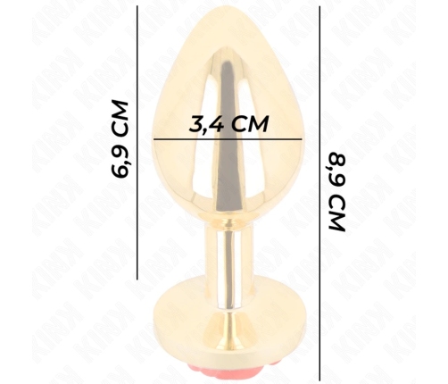 KINK Plug Gold Metal Rose Red M - Stainless Steel, Elegant Design, 7cm