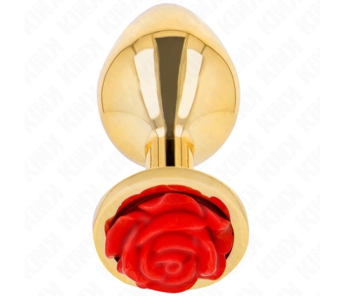 KINK Plug Gold Metal Rose Red M - Stainless Steel, Elegant Design, 7cm
