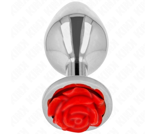 KINK Stainless Steel Plug Rose Red M - Elegant Intimate Accessory 7cm