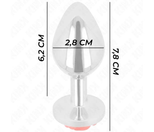 KINK Stainless Steel Plug Red Rose S - Compact Metal Model, Decorative Base