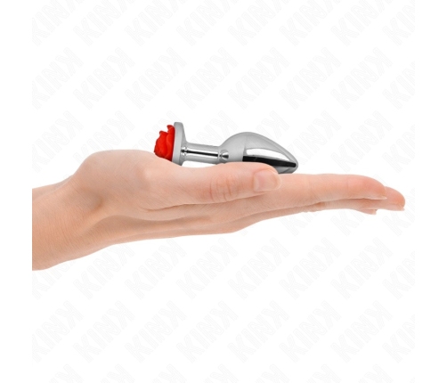 KINK Stainless Steel Plug Red Rose S - Compact Metal Model, Decorative Base