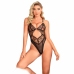 SUBBLIME 955212 Transparent Bodysuit Black Lace Hollow S/M