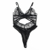 SUBBLIME Transparent Lace Bodysuit Black L/XL - Elegant Hollow Design