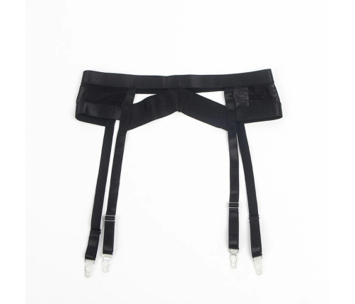 SUBBLIME - 955236 BLACK BONDAGE BRA WITH GARTER SET S/M