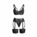 SUBBLIME 955243 Black Lingerie Set with Garter Belt L/XL