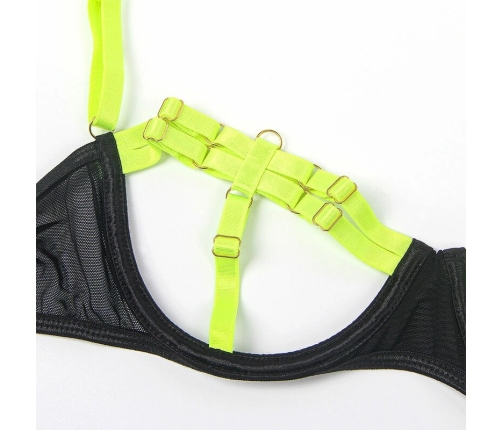 SUBBLIME Bra Set L/XL Fluorescent Green with Necklace & Leg Accents