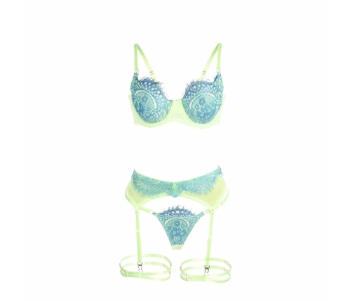 SUBBLIME 955328 Lingerie Set Lace Green-Blue L/XL Adjustable Elegant
