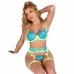 SUBBLIME 955328 Lingerie Set Lace Green-Blue L/XL Adjustable Elegant