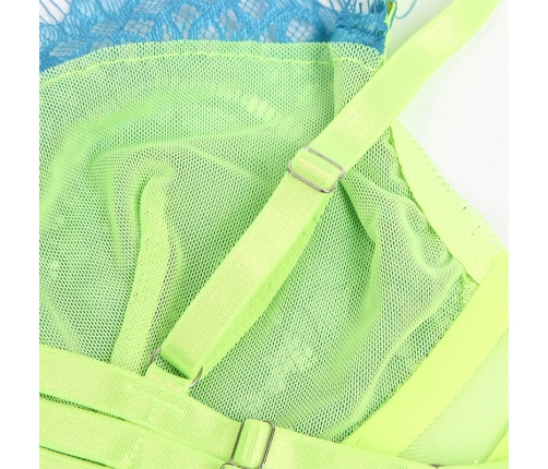 SUBBLIME 955328 Lingerie Set Lace Green-Blue L/XL Adjustable Elegant