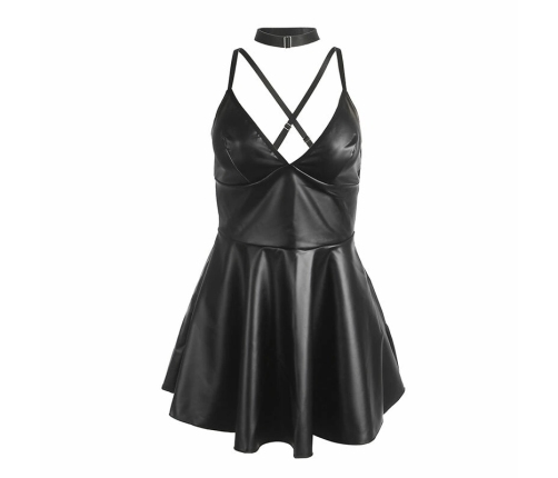 SUBBLIME - 955373 VESTIDO CON TIRANTES DE CUERO NEGRO S/M