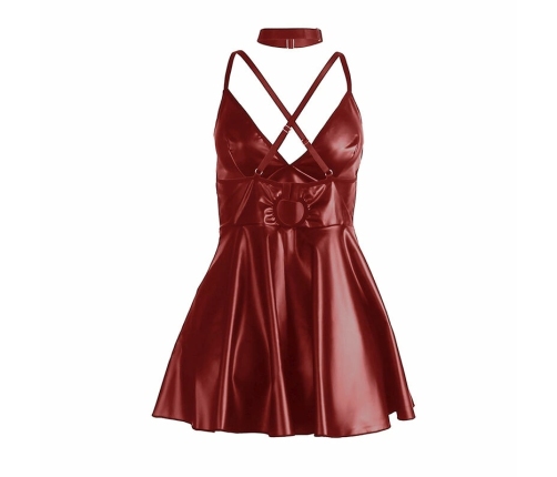 SUBBLIME - 955397 VESTIDO CON TIRANTES DE CUERO BURDEOS S/M