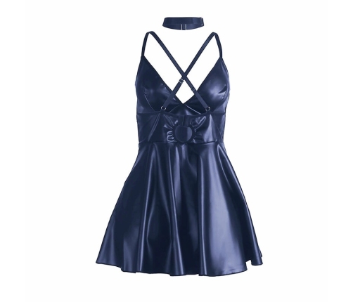 SUBBLIME 955410 Blue Nightdress with PU Leather Straps S/M