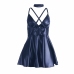 SUBBLIME 955410 Blue Nightdress with PU Leather Straps S/M
