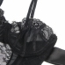 SUBBLIME 955496 Lace Bodysuit with Bows & Garters Black S/M