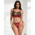 SUBBLIME 955540 Red Glossy Mesh Bra Set with Zipper L/XL