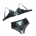 SUBBLIME 955557 Green Mesh & Patent Leather Bra Set S/M - Elegant Design