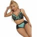 SUBBLIME 955557 Green Mesh & Patent Leather Bra Set S/M - Elegant Design