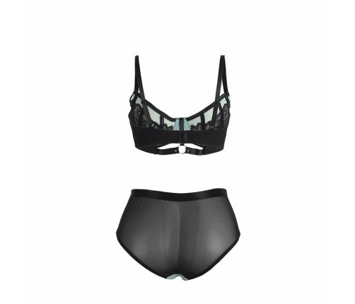 SUBBLIME 955557 Green Mesh & Patent Leather Bra Set S/M - Elegant Design