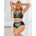SUBBLIME 955564 Green Patent Mesh Bra Set L/XL - Elegant Push-Up Design