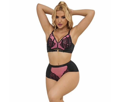 SUBBLIME 955571 Pink Patent Mesh Bra Set S/M - Elegant Lace & Support