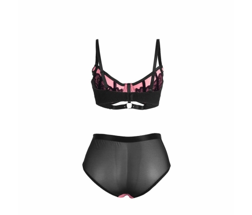 SUBBLIME - 955588 CONJUNTO SUJETADOR CON CREMALLERA DE MALLA DE CHAROL ROSA L/XL