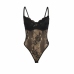 SUBBLIME 955618 Black Lace Bodysuit S/M with Adjustable Bottom Closure