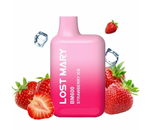 Lost Mary BM600 Strawberry Ice Disposable Vape 2% Nicotine, 600 Puffs